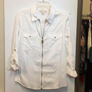 Michael Kors white long sleeve shirt
